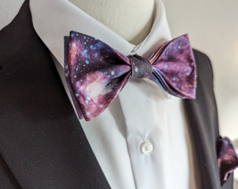 Adult Stardust Bow Tie -  Galactic Stardust - Captivating Celestial Elegance - Pre-Tied