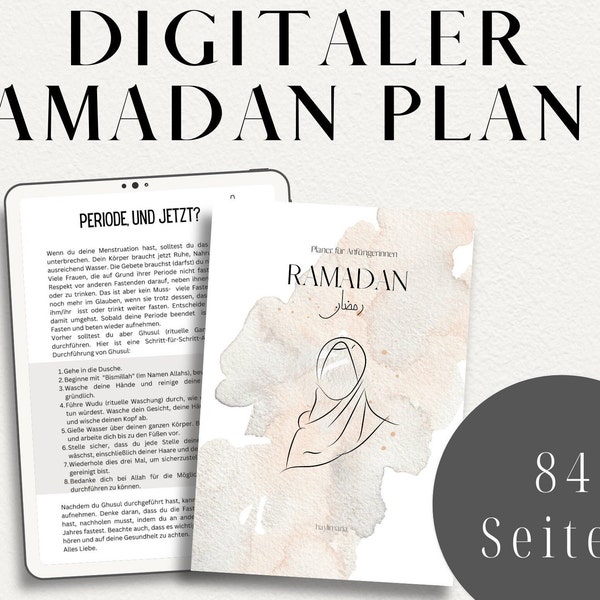 Digitaler Ramadan Planer für konvertierte und Anfängerinnen - zum ausdrucken oder Digital  (FRAUEN & Mädchen) deutsch