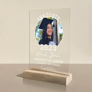 Custom Graduation Plaque, Table Top Decoration, Transparent Acrylic Plexiglass, Gift for Daughter, gift for Son, Graduation Gift