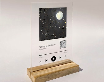 Custom Song Plaque: Scannable QR Code, Photo Acrylic Decor