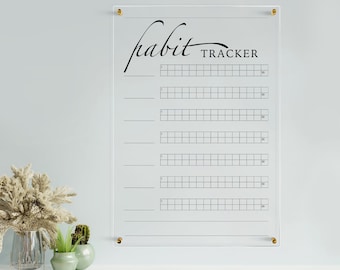 Custom Acrylic Habit Tracker: Wall Mounted Dry Erase Planner