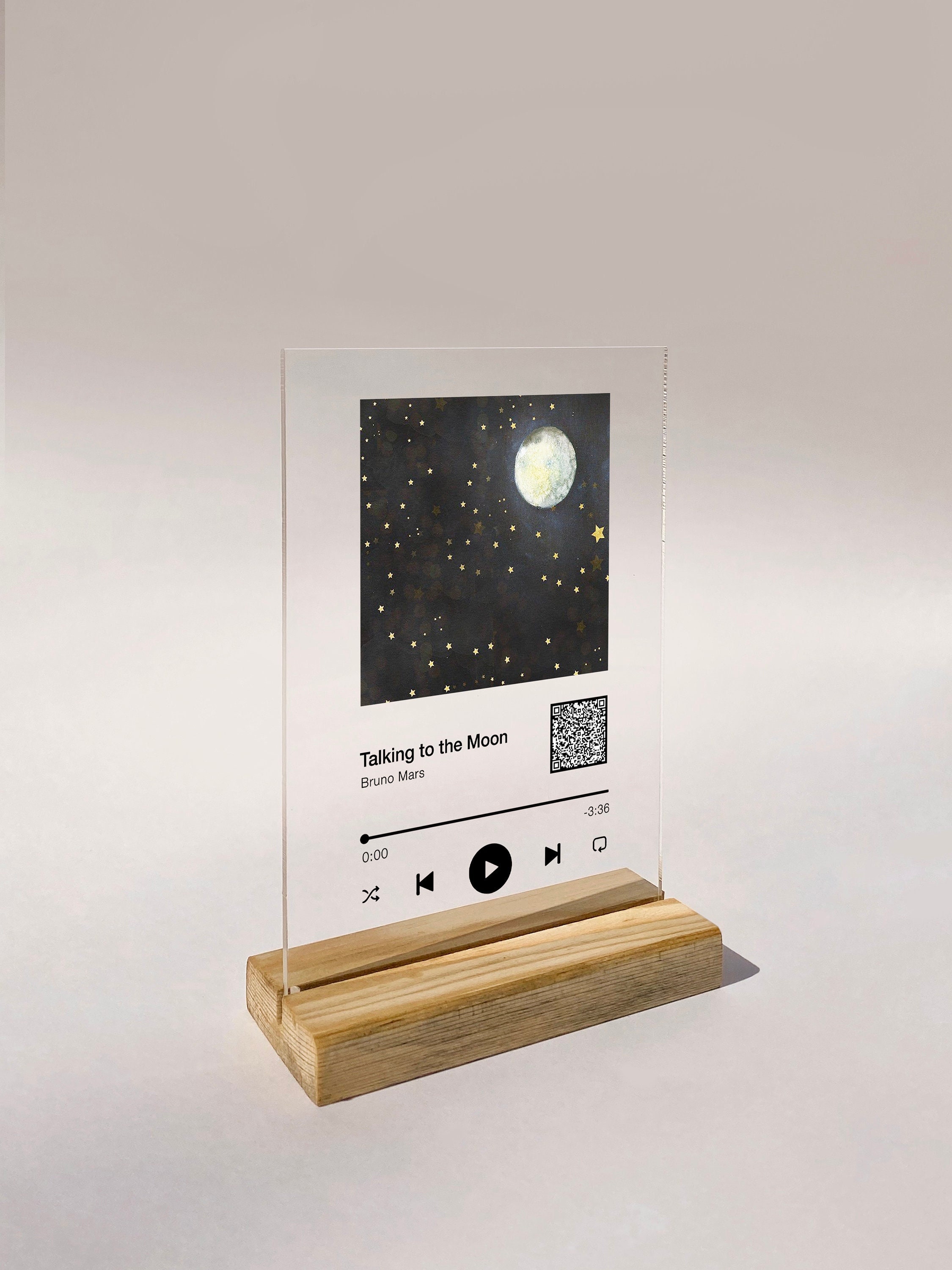 アート・デザイン・音楽 SIGNAGE DESIGN Custom Music Plaque With Scannable QR Code, Album Cover With