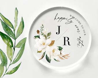 Sottobicchiere in acrilico personalizzato con iniziali per matrimonio: sottobicchiere in plexiglass floreale