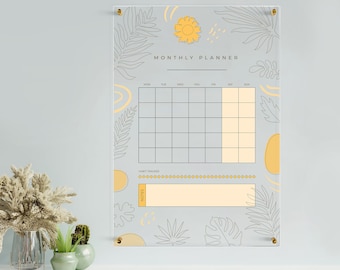 Planner mensile personalizzato in acrilico: lavagna cancellabile a secco montata a parete