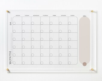 Planner da parete in acrilico personalizzato: calendario moderno cancellabile a secco, organizer per ufficio