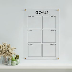 Customizable Acrylic Goal Tracker: Wall Mounted Dry Erase Planner