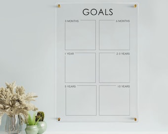 Customizable Acrylic Goal Tracker: Wall Mounted Dry Erase Planner