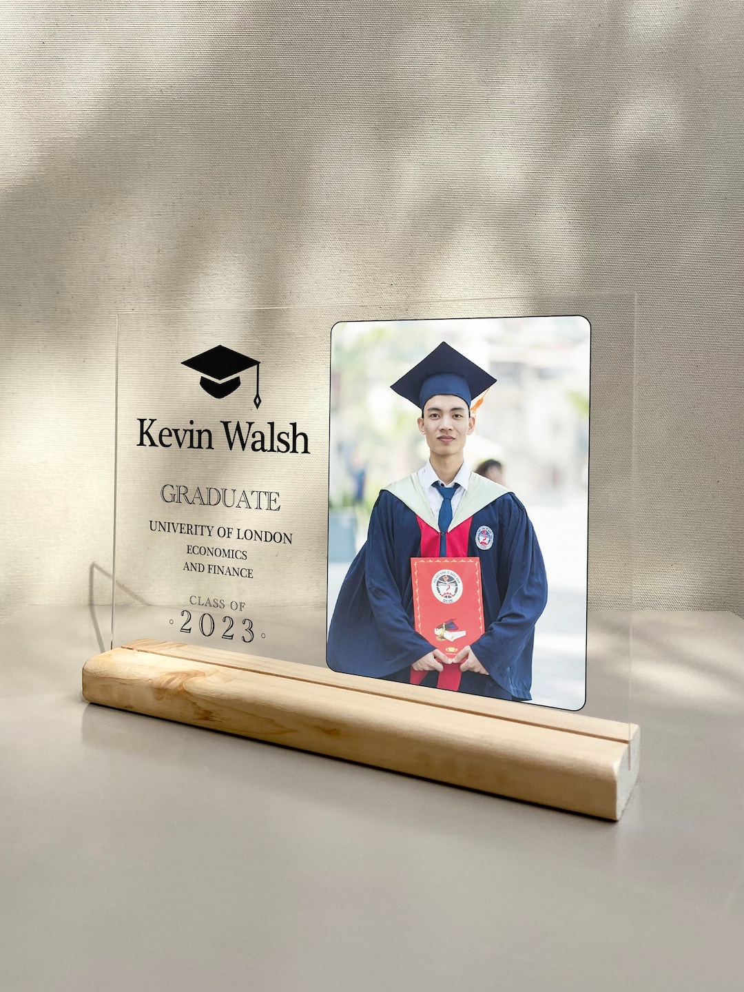 Personalized Graduation Plaque Horizontal, Table Top Decoration, Transparent Acrylic Plexiglass