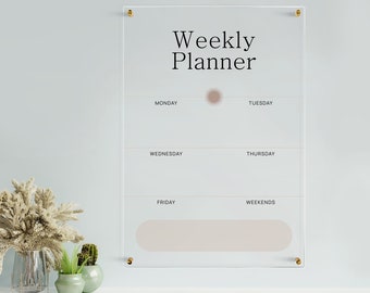 Planner settimanale in acrilico personalizzato: lavagna cancellabile a secco da parete