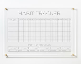 Custom Acrylic Habit Tracker: Wall Mounted Dry Erase Planner