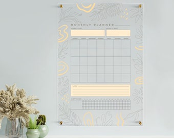 Planner mensile personalizzato in acrilico: lavagna cancellabile a secco montata a parete