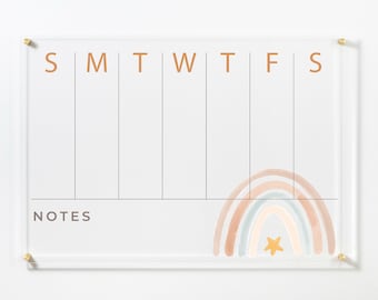 Custom Acrylic Weekly Planner for Kids: Wall Mounted Dry Erase Board
