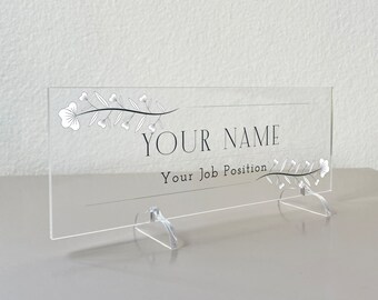 Targa personalizzata in acrilico: decorazione floreale per scrivania