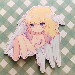 Sticker ange Devilman Crybaby Ryo Asuka Satan laminé résistant aux intempéries scintillant
