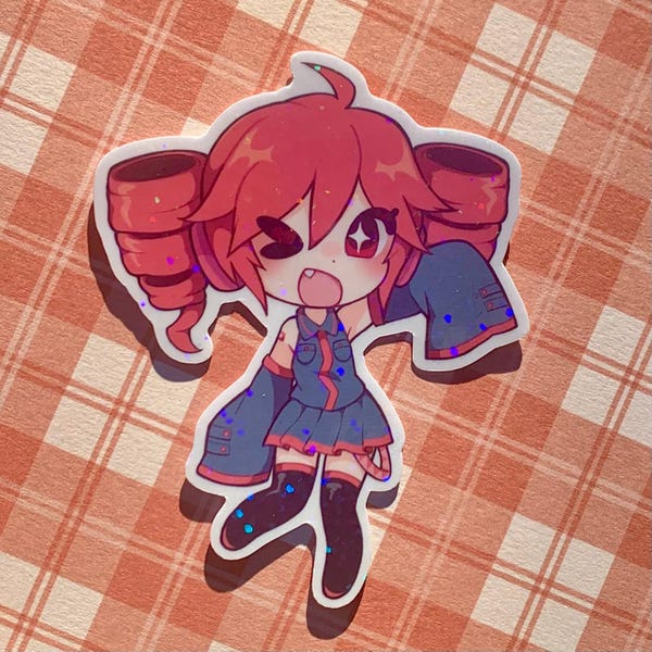 Kasane Teto Utauloid Large Size Laminated Sticker Weatherproof + Holographic