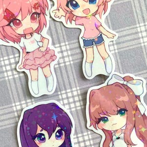 Juego de pegatinas DOKI DOKI para la primera cita (laminadas, resistentes a la intemperie y brillantes)