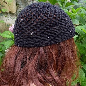 Crochet Mesh Cotton Skull Cap, ABBA Style Beanie
