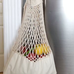 Grocery Shopping Bag,Cotton Mesh Bag,Crochet Tote Bag,Net Market Bag,Mesh Beach Bag,100% Natural Cotton Shopping Net Bag,Mesh Market Bag