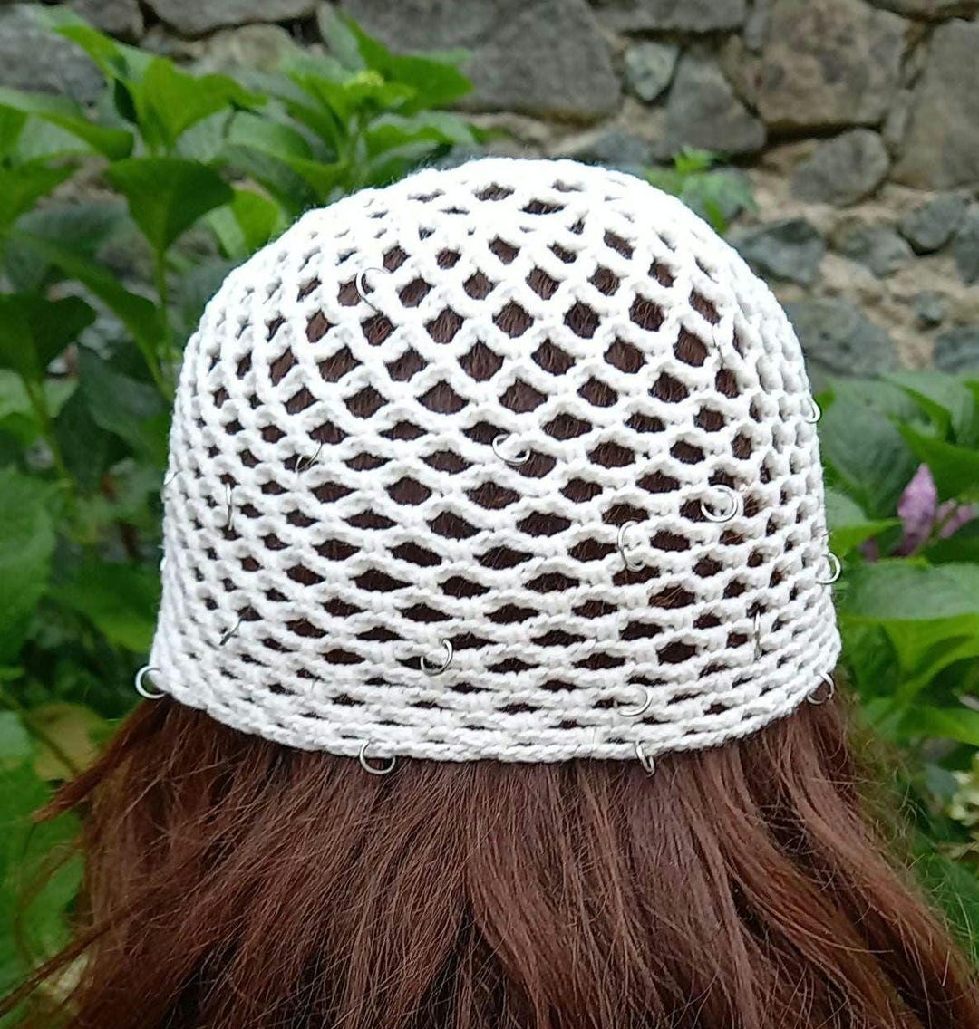 Cotton Crochet Mesh Skull Cap, ABBA Style Beanie - Etsy
