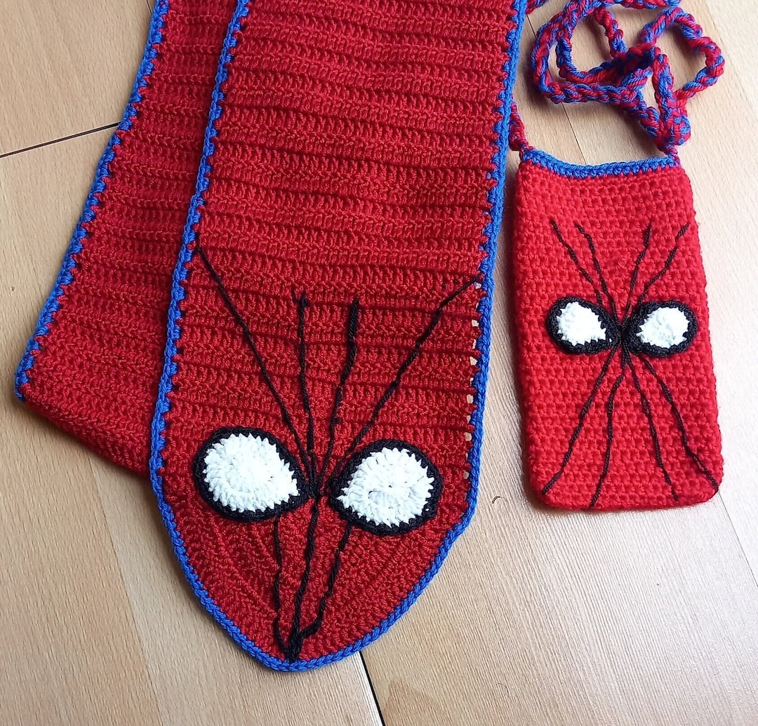 Crochet Spiderman Scarfhand Knit Scarfmayday Parkercrochet Etsy