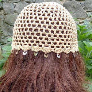 Cotton Crochet Skull Cap: Knit Summer Beanie, ABBA Style
