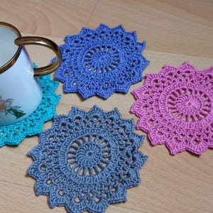 Crochet Coasters,Farmhouse Coasters,Crochet Doily,Round Crochet Trivets,Cotton Warm Mats,Placemats,Rustic Farmhouse Kitchen Decor,