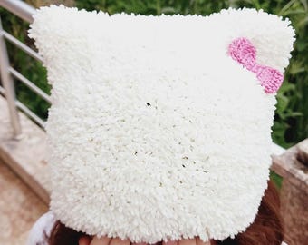 Hand Knitted Cat Ear Beanie: Crochet Kitten Hat