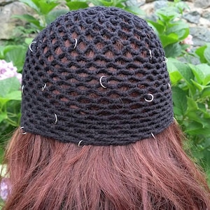 Crochet Mesh Cotton Skull Cap, ABBA Style Beanie