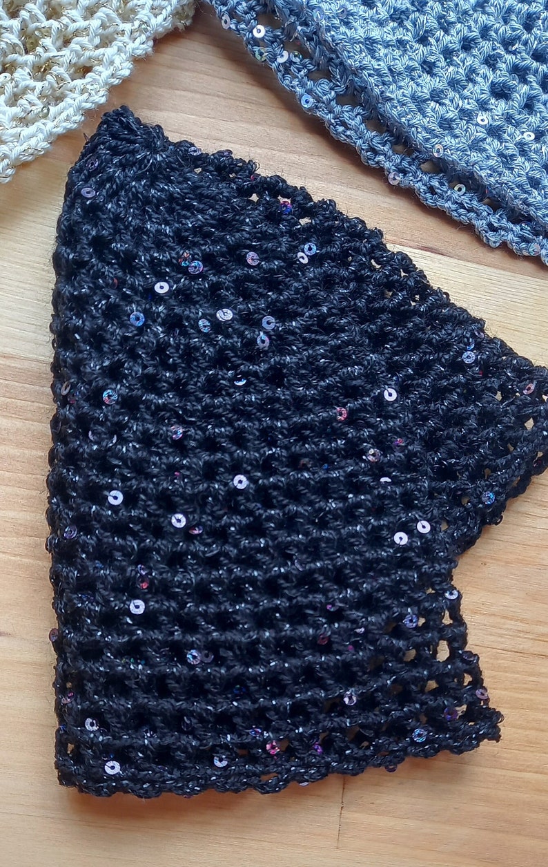 Crochet Sequin Skull Cap: ABBA Party Style Knit Beanie - Etsy
