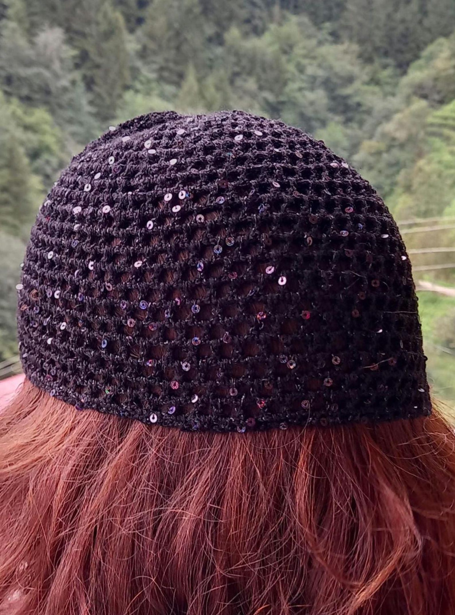 Crochet Sequin Skull Cap: ABBA Party Style Knit Beanie - Etsy