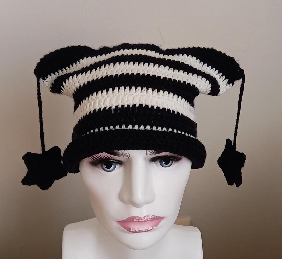 Handmade Crochet Cat Ear Beanie: Striped Knit Hat - Etsy