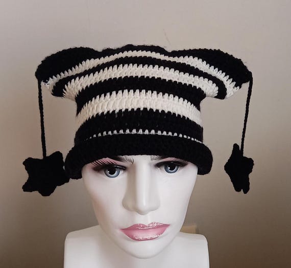 Handmade Crochet Cat Ear Beanie: Striped Knit Hat - Etsy