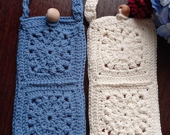 Crochet Phone Purse: Handmade Cotton Knit Crossbody Bag