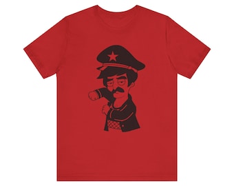 Revolutionary General Character Tee | Red T-Shirt with Cigar Silhouette