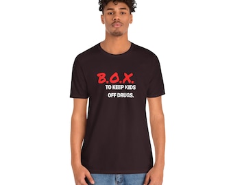 Boxing DARE style Unisex Tee, Fighting for a Cause, Kids Boxing Shirt, Anti-Drug Boxer Tee, Fitness Workout T-Shirt