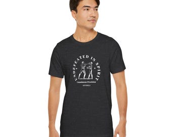 Boxing Spirit Unisex  Short Sleeve Tee, Boxer Gift, Boxing Fan Shirt, Fighter Apparel, Fight Graphic Tee, Undefeated In Spirit