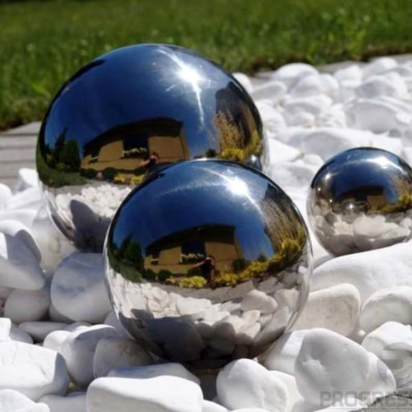 Stainless Steel Decorative Gazing Balls Set of 3 - 10, 15, 20cm | Garden Decor | Outdoor decor | Garden ornaments Decoration