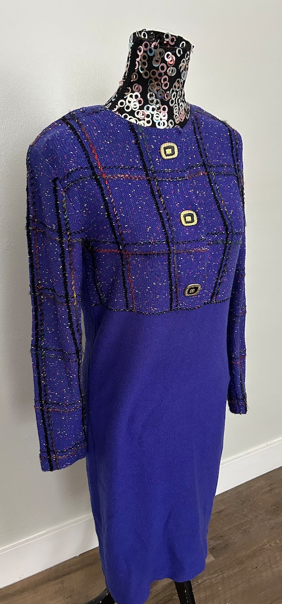 Late 80s Steve Fabricant Vibrant Purple Dress