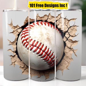 3D Baseball Tumbler Wrap for 20 oz Skinny Tumbler PNG Sublimation Design Instant Digital Download PNG