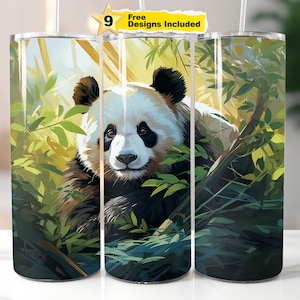 Panda Bear Art Tumbler Wrap for 20 oz  Skinny Tumbler Seamless Png Sublimation Design Digital Download PNG Tumblerwrap