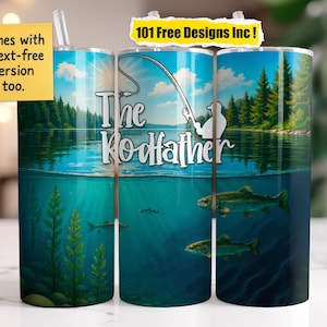 The Rod Father Fishing Tumbler Wrap 20oz skinny tumbler sublimation design Fisherman Quote Wrap PNG Fathers Day Birthday Craft Idea Download