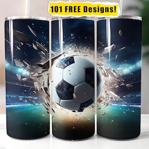 Soccer Tumblers Designs Football tumbler design, 20 oz skinny tumbler sports tumbler wrap png Tumbler Wrap for 20 oz Skinny Tumbler