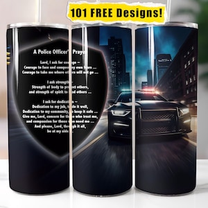 Police Officer Prayer Tumbler Wrap Police Officer 20 oz Skinny Sublimation Design Tumblerwrap Instant Digital Download File.