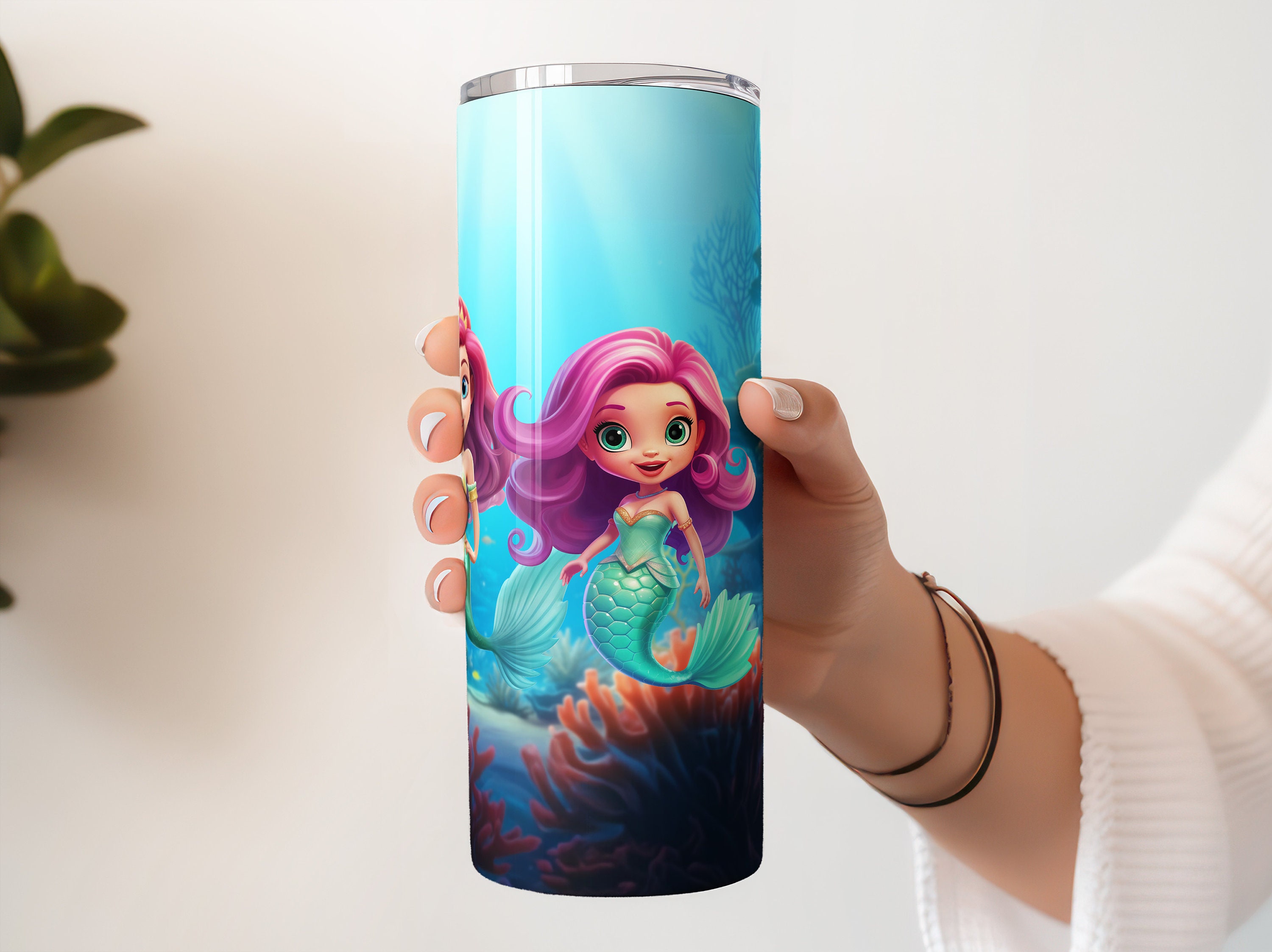Mermaid Tumbler Wrap Cute Seamless Sublimation 20 Oz Tumbler Design 3 ...
