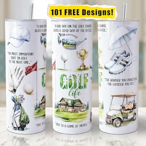 Golf Life Tumbler Sublimations-Design: 20 Unzen Skinny Tumbler (Digitaler Download)