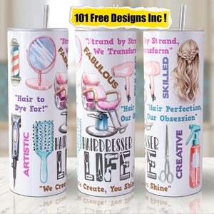 Hairdresser Tumbler Png Salon Hairdresser Life Tumbler Wrap Png Seamless Sublimation Design