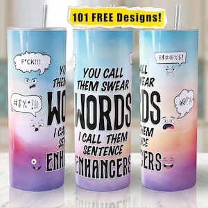 Funny Swear Word Tumbler Wrap Design Seamless Tumbler Wrap humorous cheeky swearing Tumbler Wrap Sublimation Design Digital Download