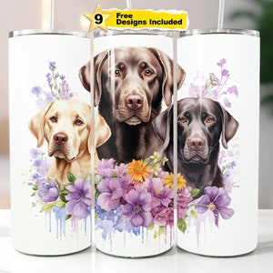 Labrador Retriever Tumbler Wrap Dog Mom Seamless Sublimation PNG 20 oz Skinny Tumbler Sublimation Tumbler Design Digital Download File