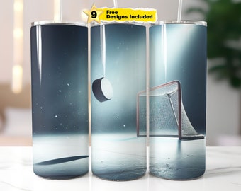 Ice Hockey Tumbler Wrap 20 oz Skinny Tumbler Png Sublimation Design Digital Download