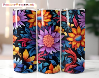 Floral Tumbler Wrap: Seamless Flower Design (Digital Download)